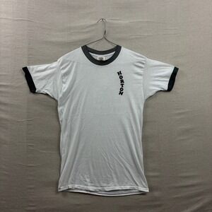 Vintage 70s Sunbelt Sportswear Flock Ringer T-Shirt XL San Antonio Antler Guard